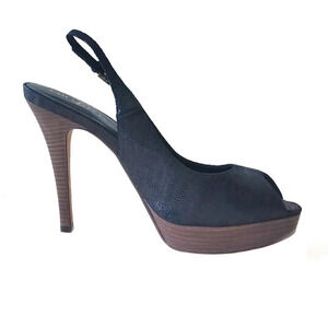 COLE Haan Mariela Animal Print Leather Sling Back Platforms Luxury Dressy Pump